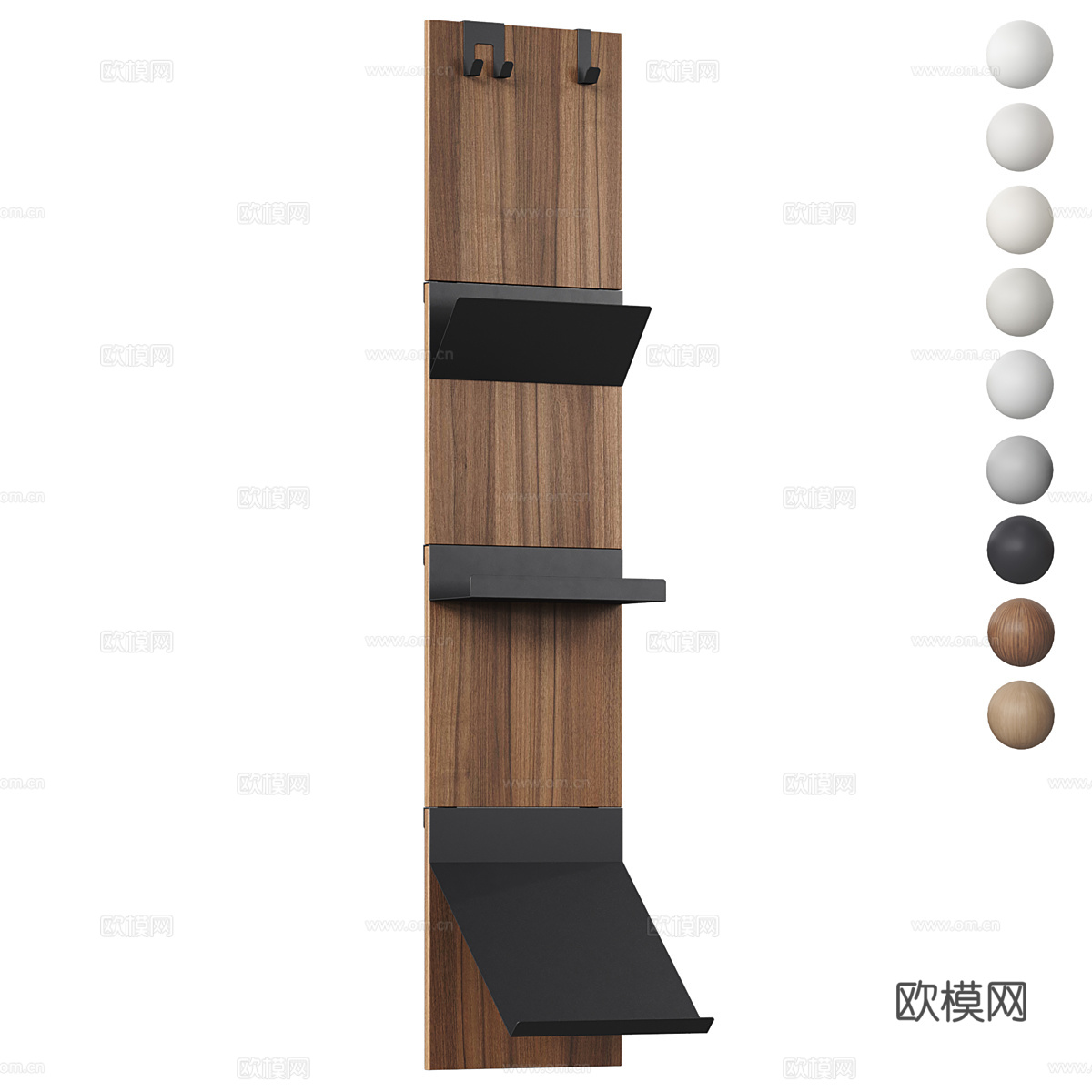 北欧简约装饰柜 玄关边柜 挂钩3d模型