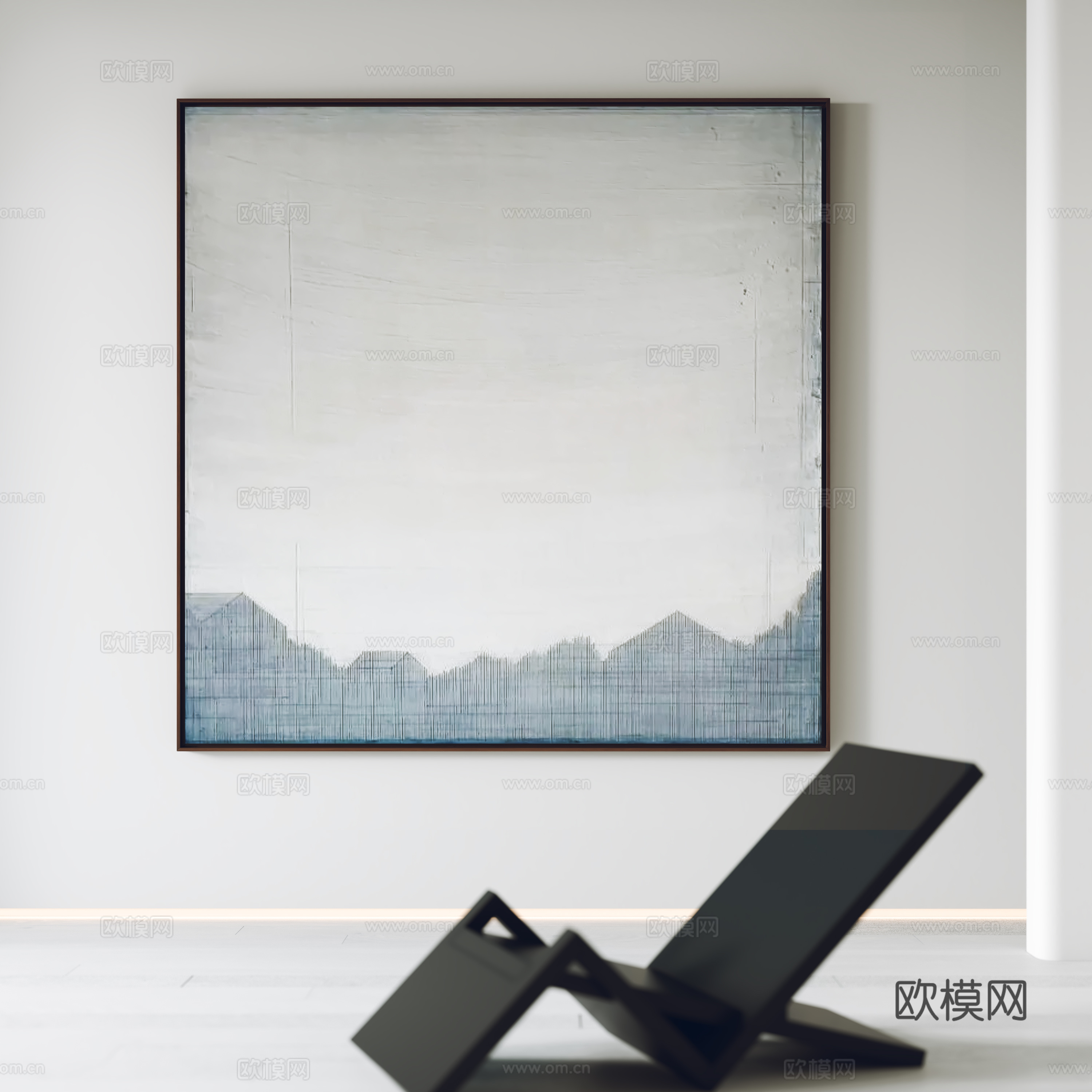 现代挂画 装饰画 休闲椅3d模型