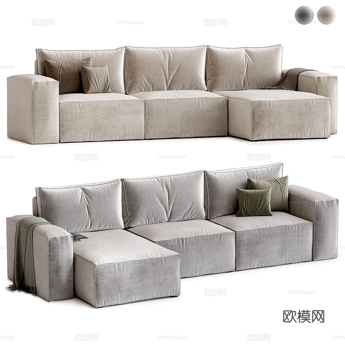 角落沙发床 Hygge3d模型