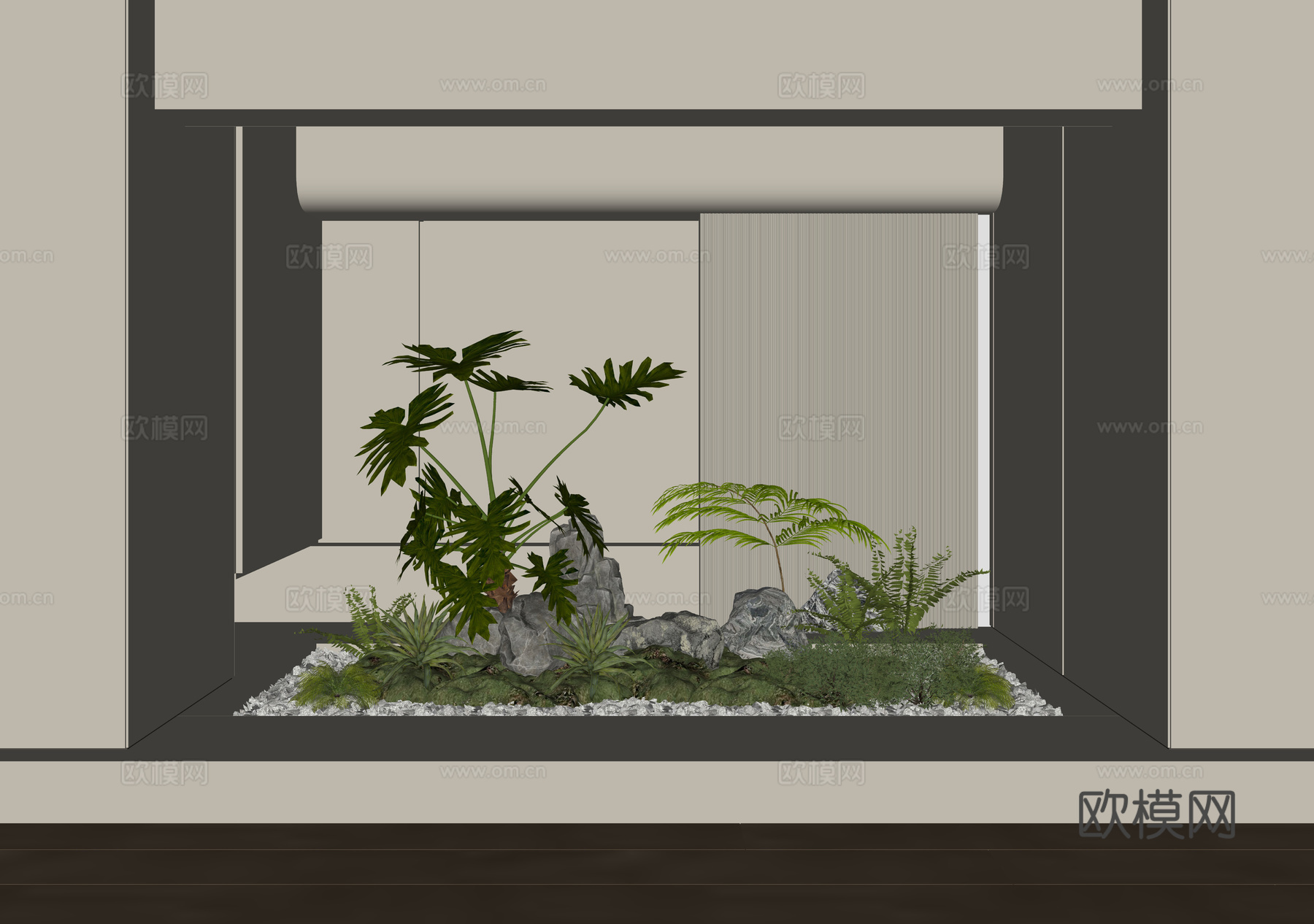 现代植物景观su模型