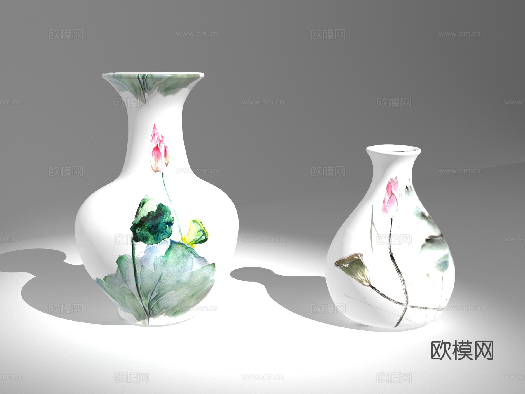 花瓶 中式花瓶 中式陶瓷 青花瓷3d模型