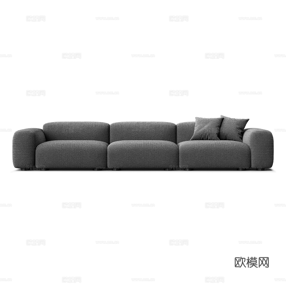 现代简约双人沙发 双人沙发 简约沙发 客厅沙发 抱枕3d模型
