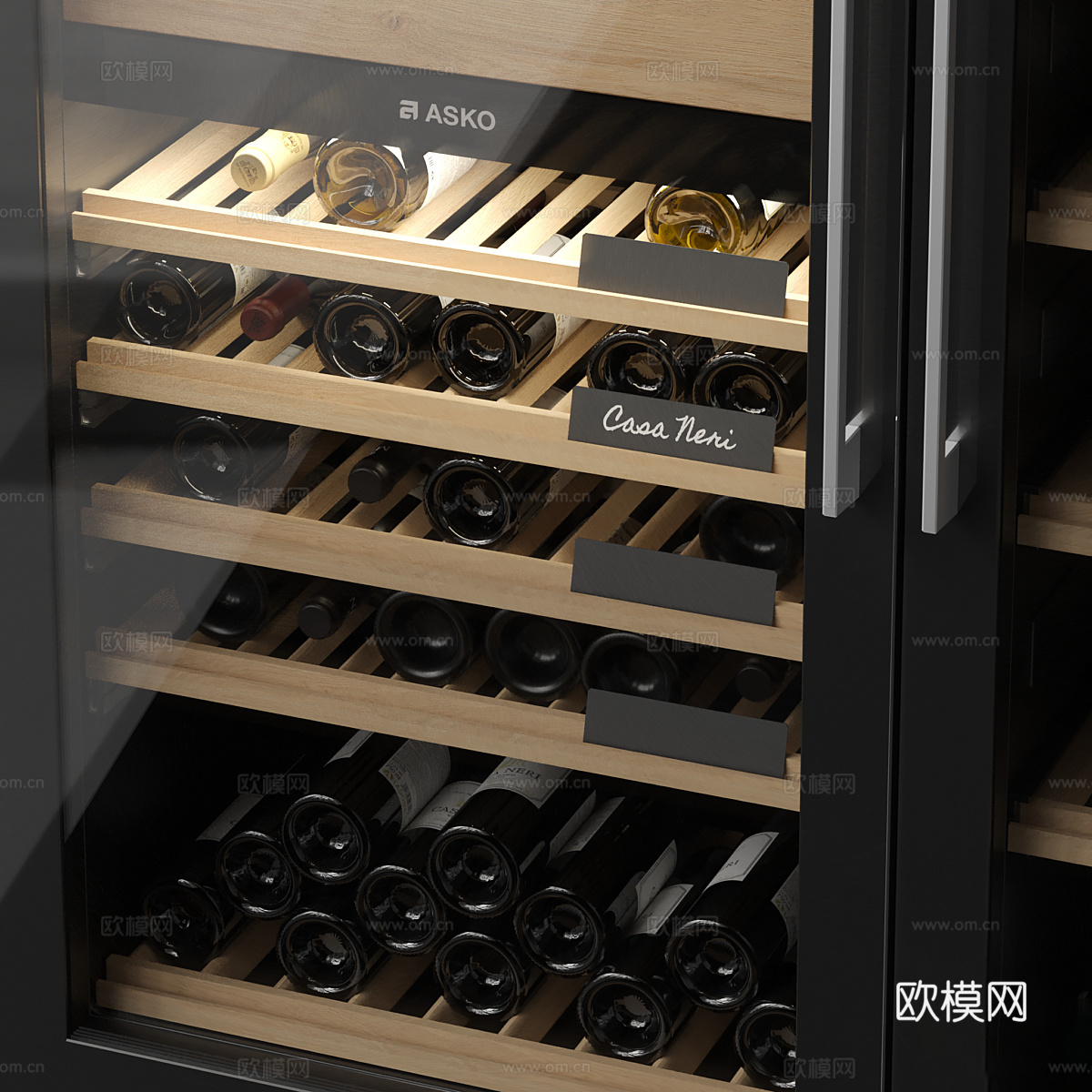 现代意式酒柜 恒温酒柜 红酒柜3d模型
