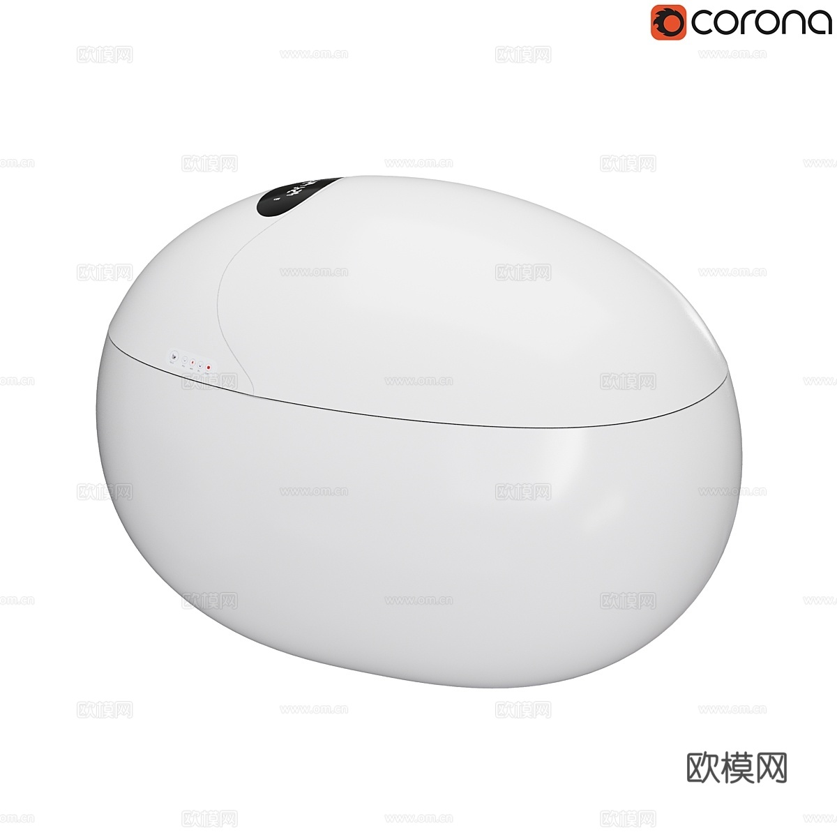现代白色蛋形智能马桶3d模型下载