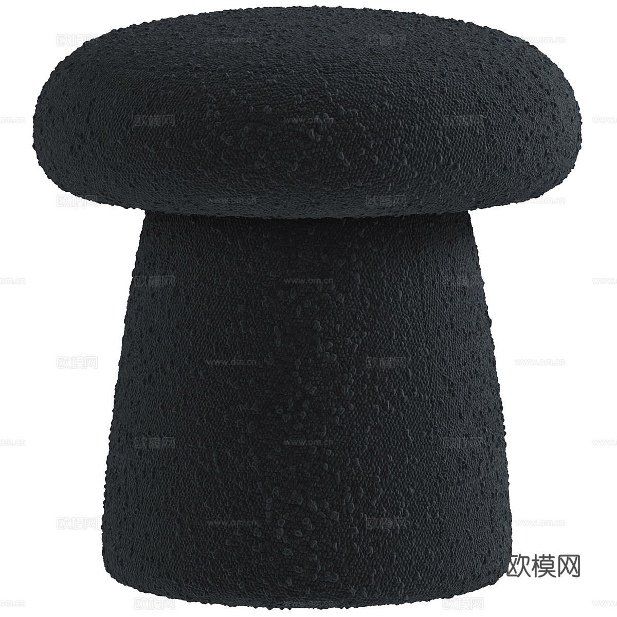 现代奶油风布艺圆凳3d模型