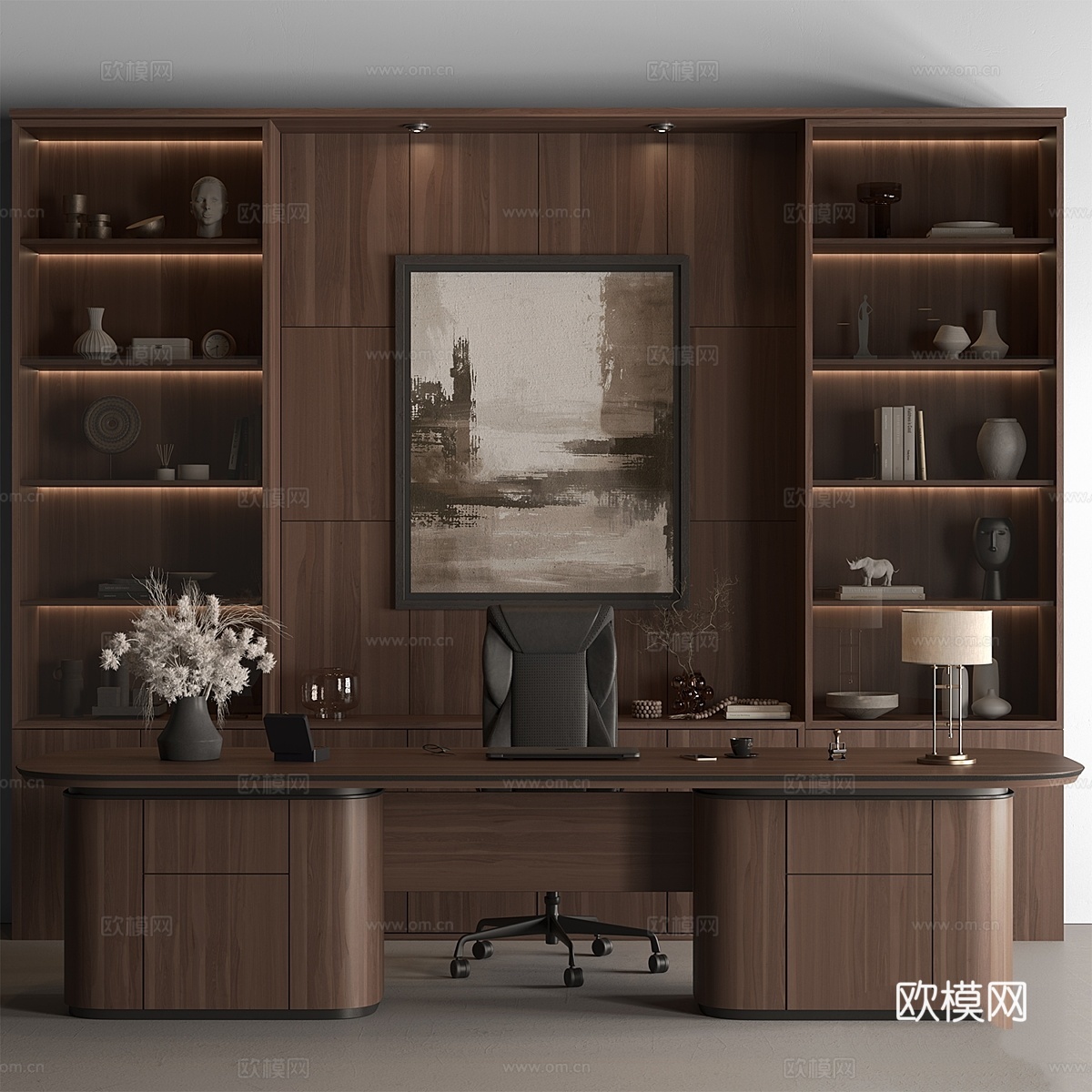 老板办公桌 - 办公家具 6673d模型
