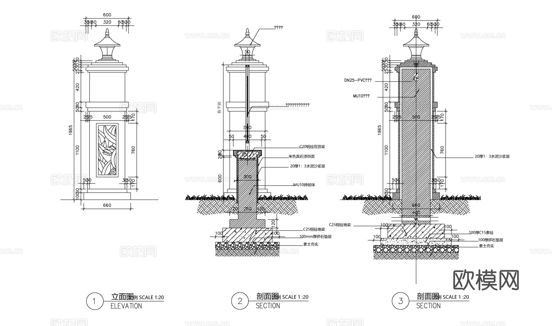 铁艺大门cad施工图