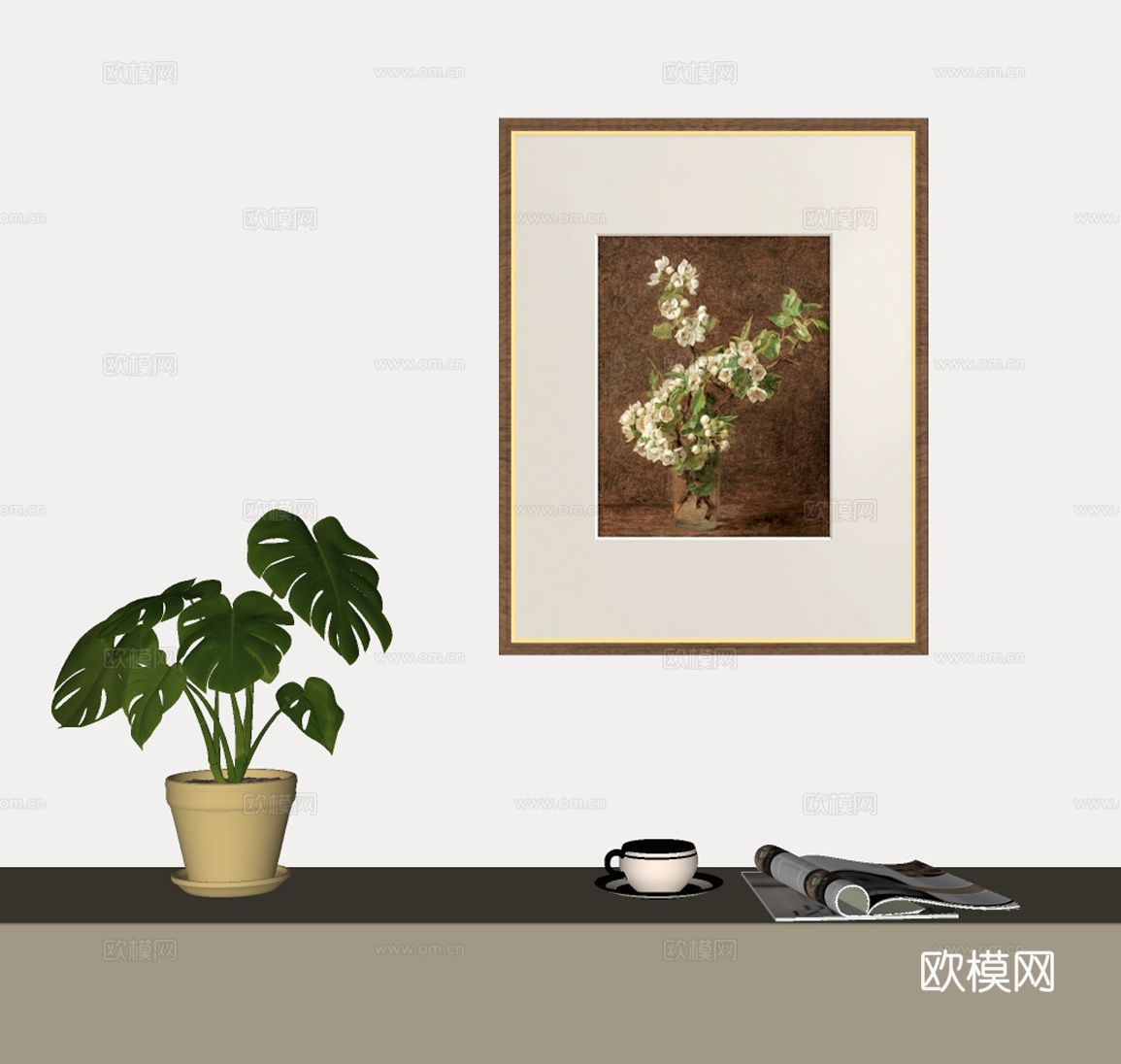 法式复古挂画su模型