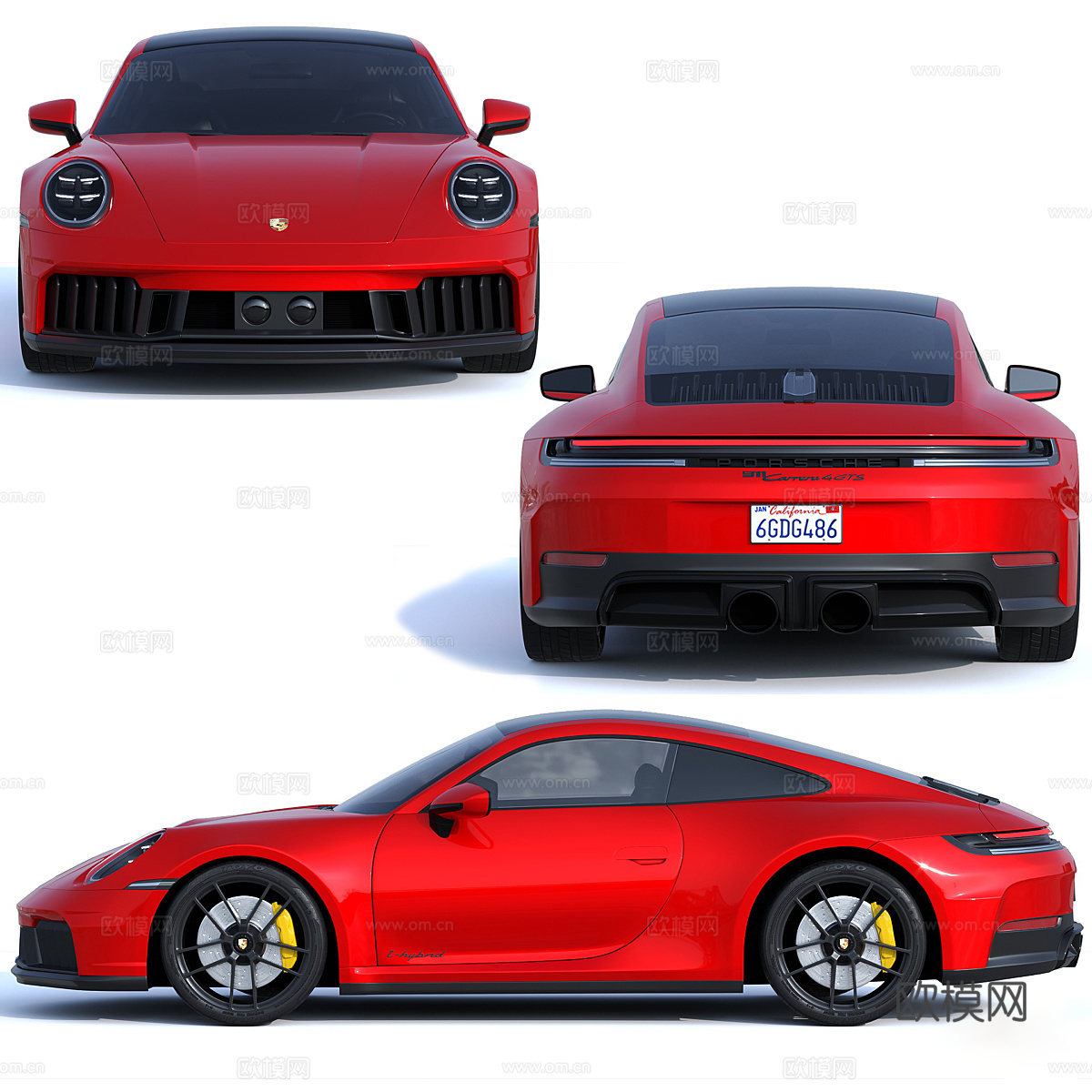 保时捷 911 Carrera 4 GTS 2025 跑车3d模型