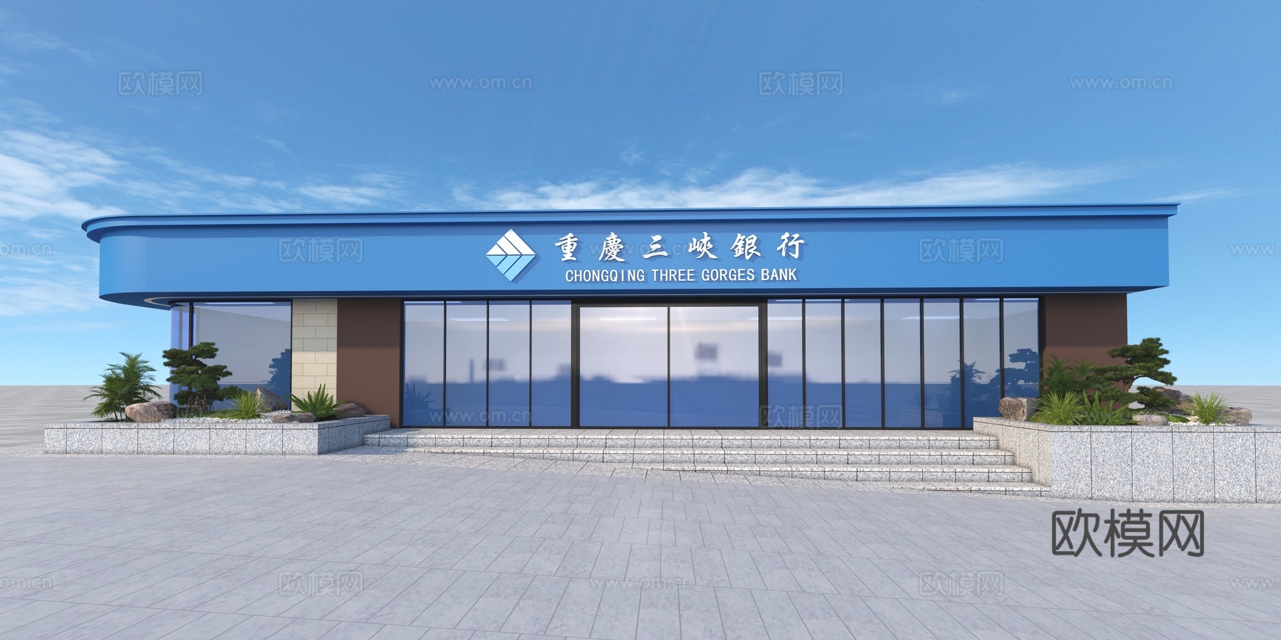 景观 花坛 入口 效果图su模型