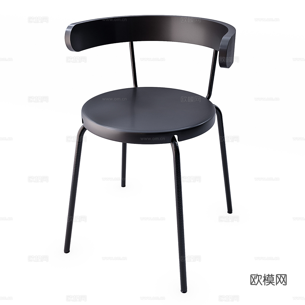 现代意式极简不锈钢单椅3d模型