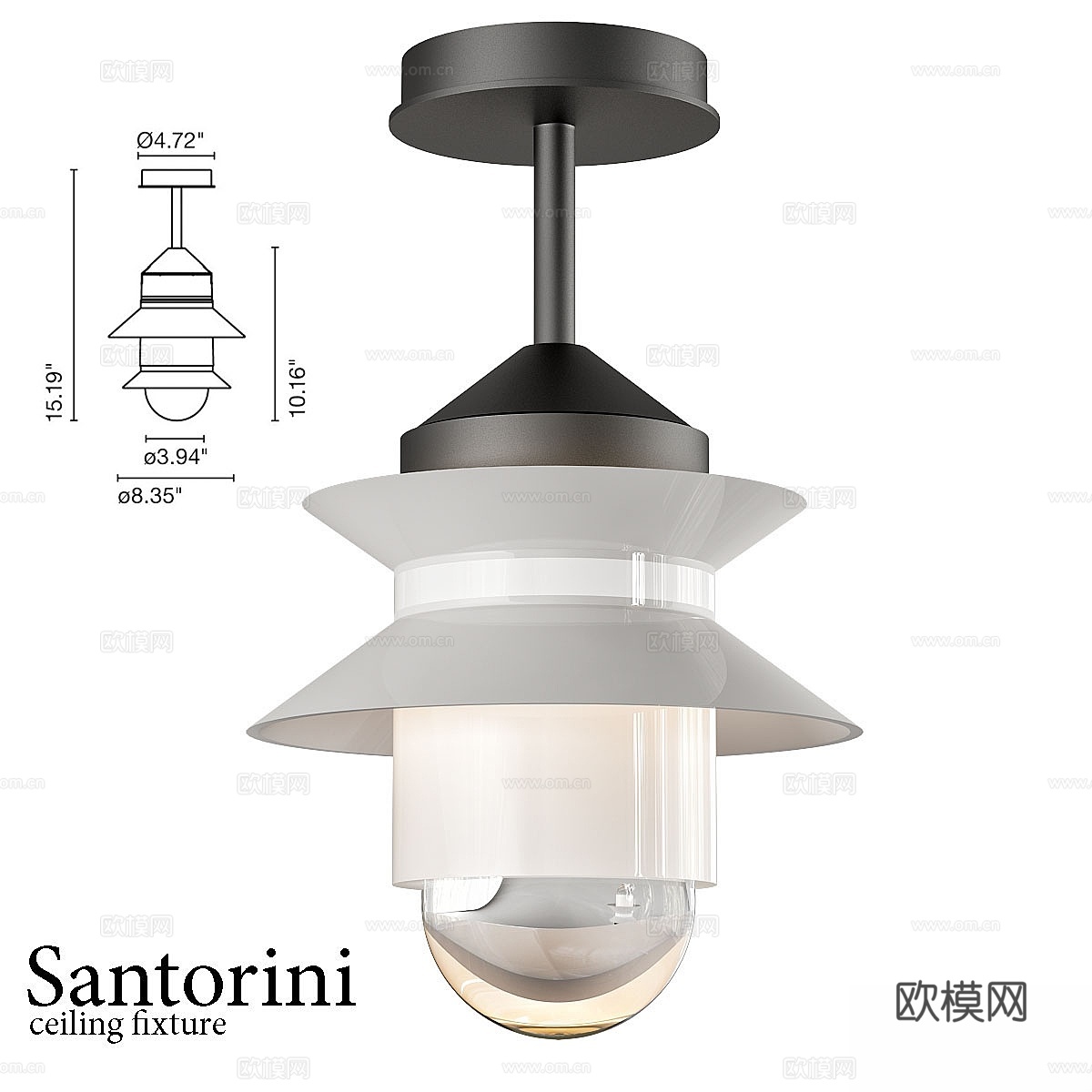 santorini_天花板灯具3d模型
