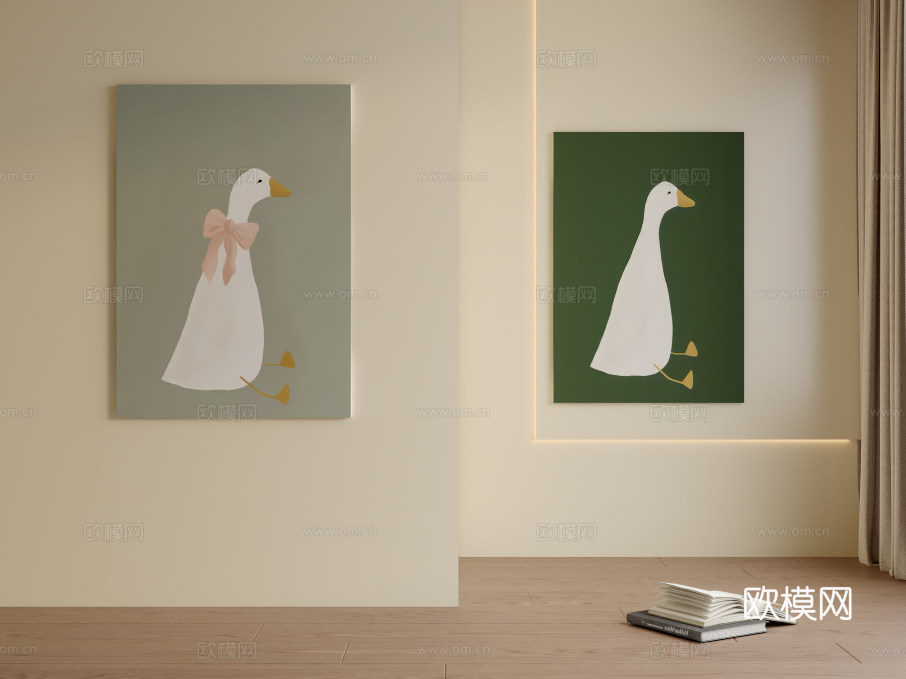 现代卡通挂画3d模型