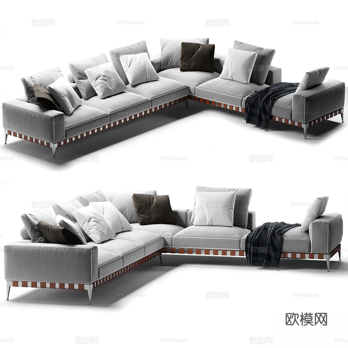 Flexform Gregory 角落沙发3d模型