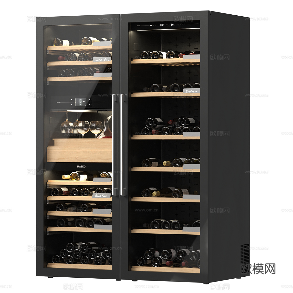 现代意式酒柜 恒温酒柜 红酒柜3d模型
