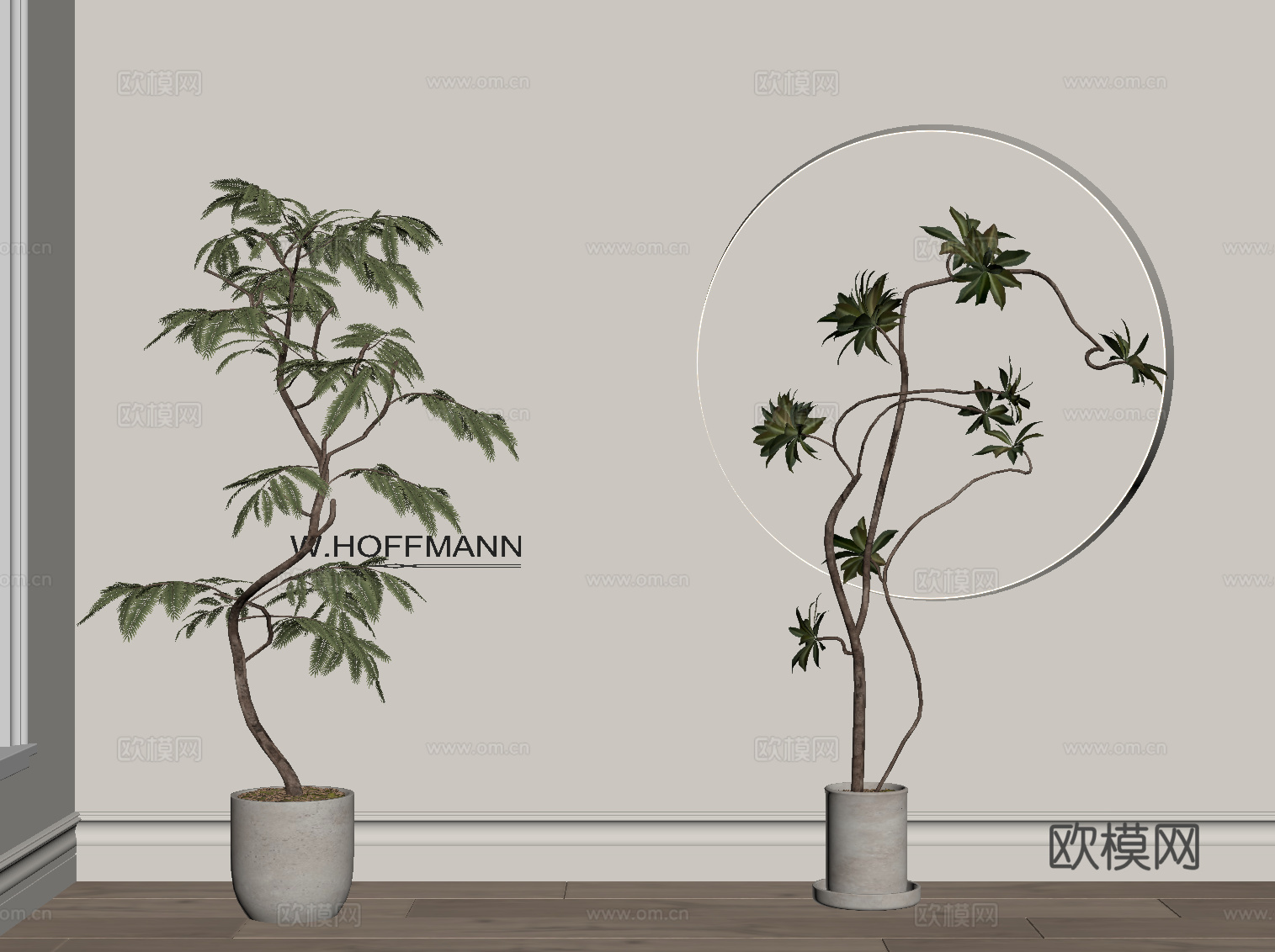 现代绿植盆栽 中古风绿植盆栽su模型