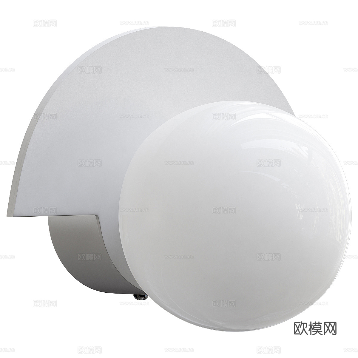 现代极简球形玻璃装饰壁灯3d模型