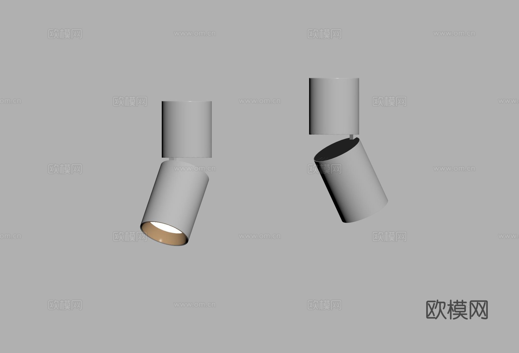 现代筒灯射灯su模型