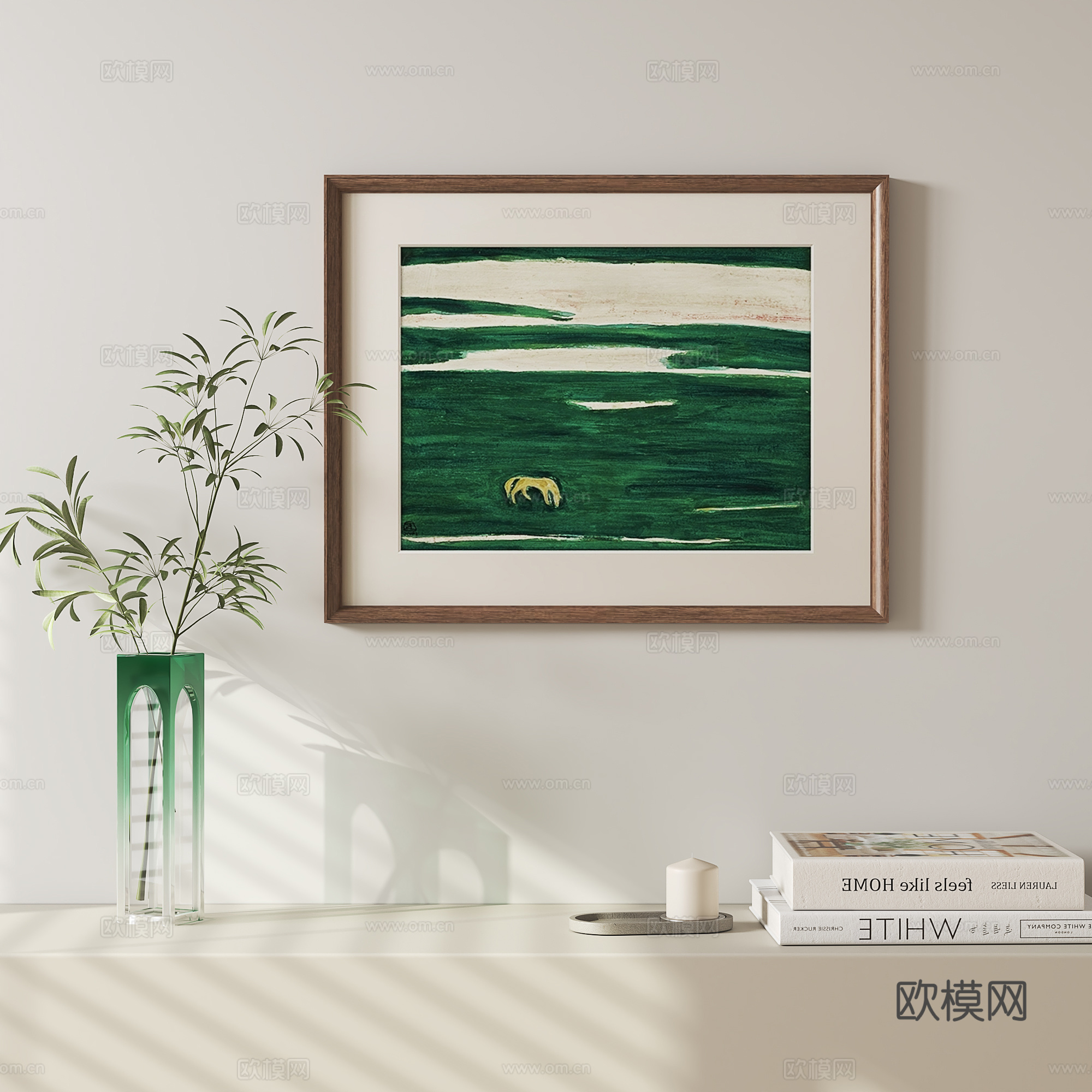 现代中古挂画3d模型