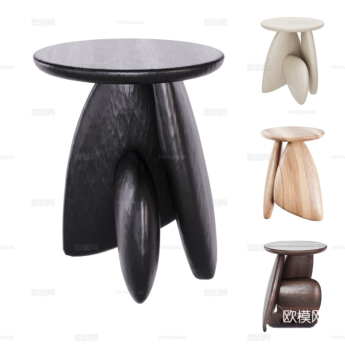 Moonler 01 鹅卵石椅3d模型