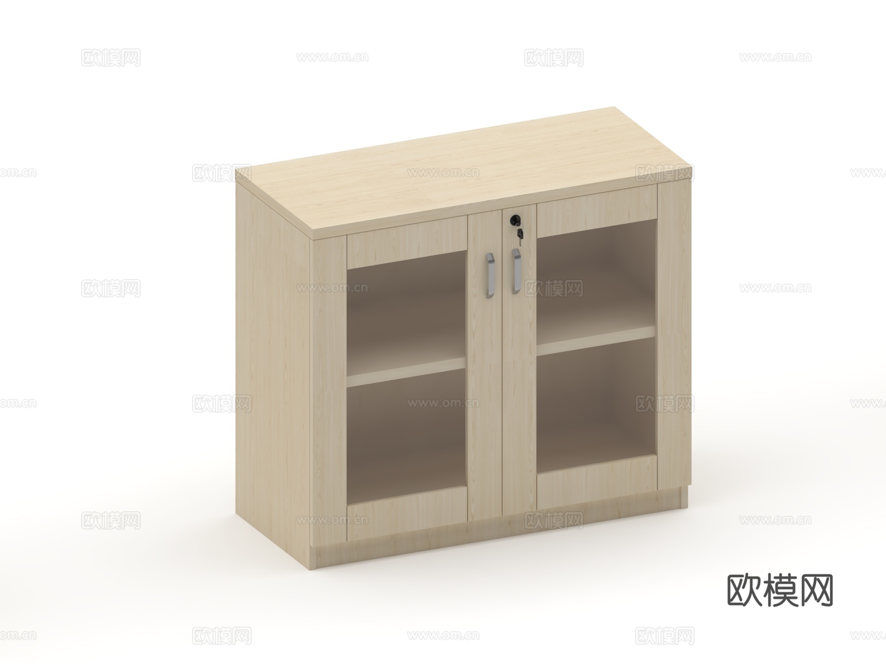 矮柜 板式矮柜 趟门柜 掩门柜 木框玻璃门 铝框玻璃门柜su模型下载（渲染图3）