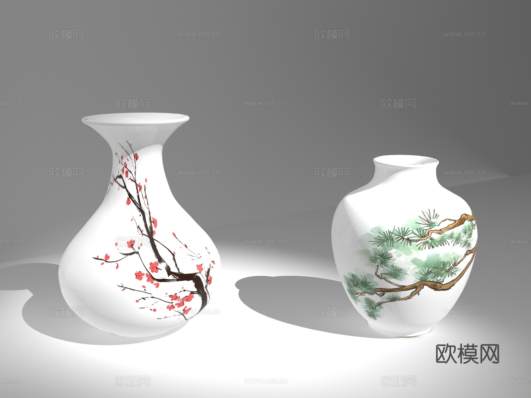 花瓶 中式花瓶 中式陶瓷 青花瓷3d模型