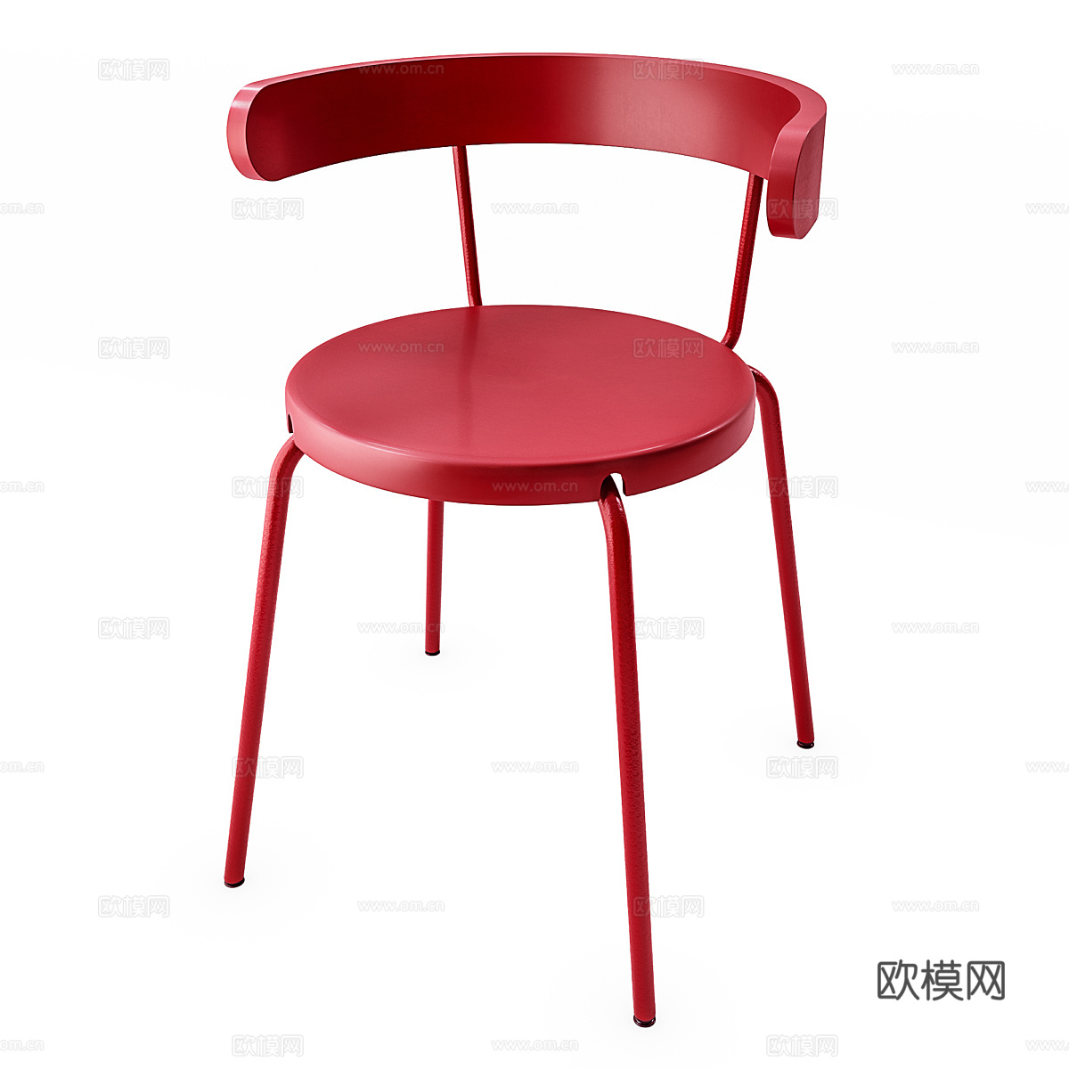 现代意式极简不锈钢单椅3d模型