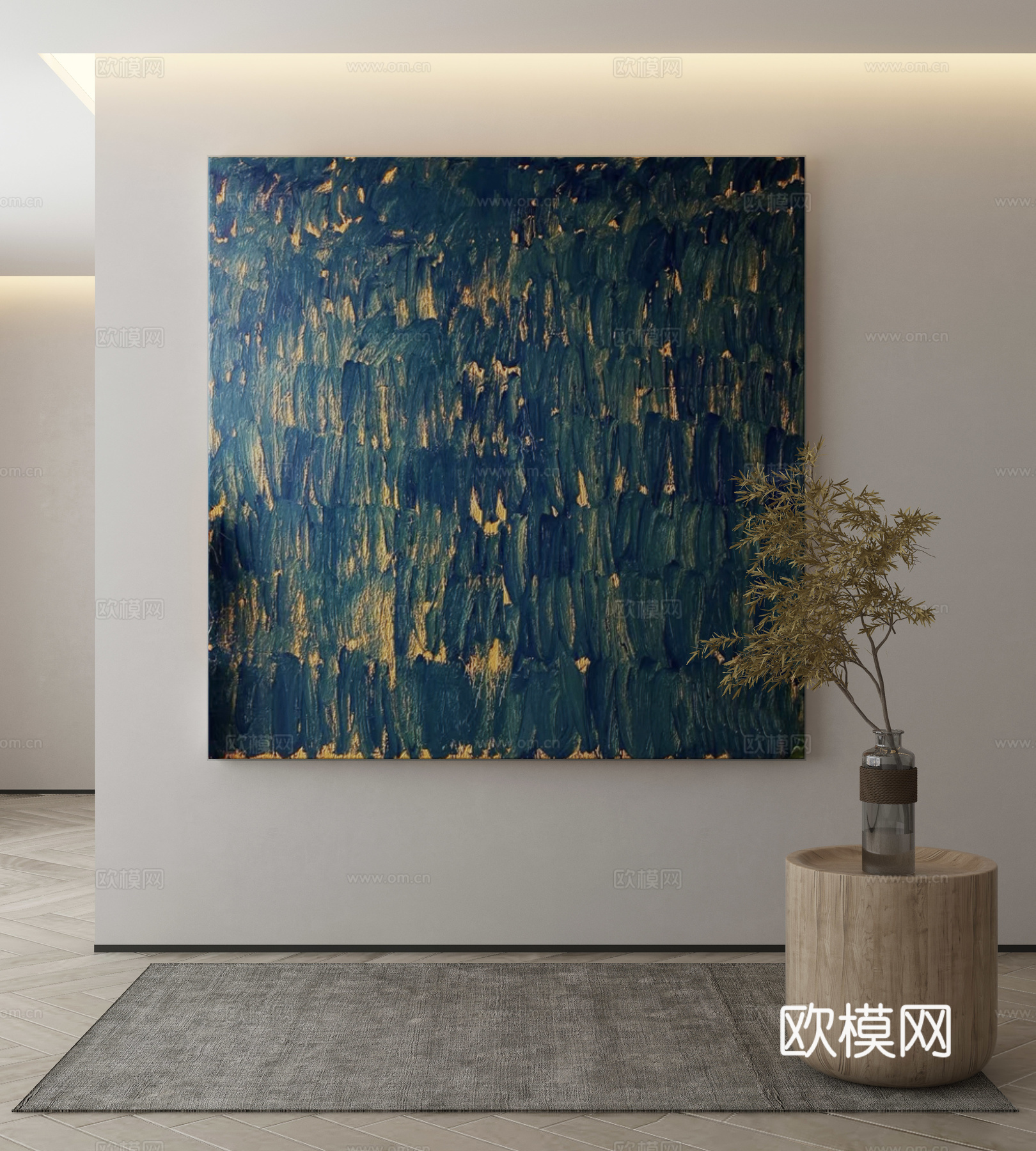 现代侘寂挂画 油画3d模型