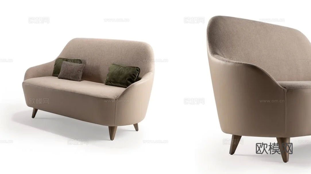 reflex 双人沙发3d模型下载（渲染图2）