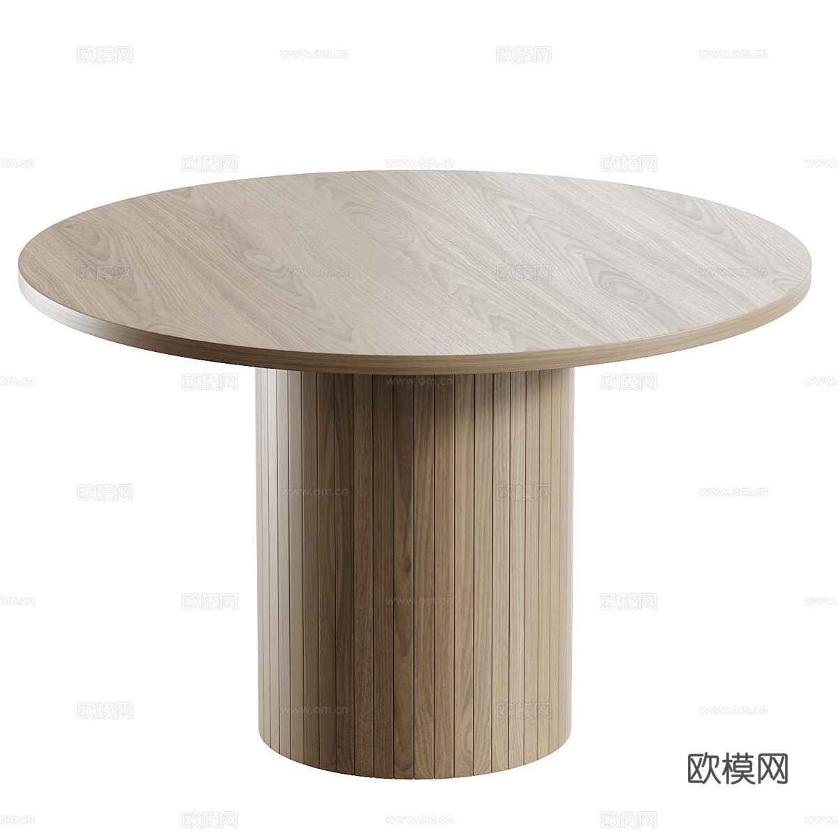 现代意式实木圆餐桌3d模型