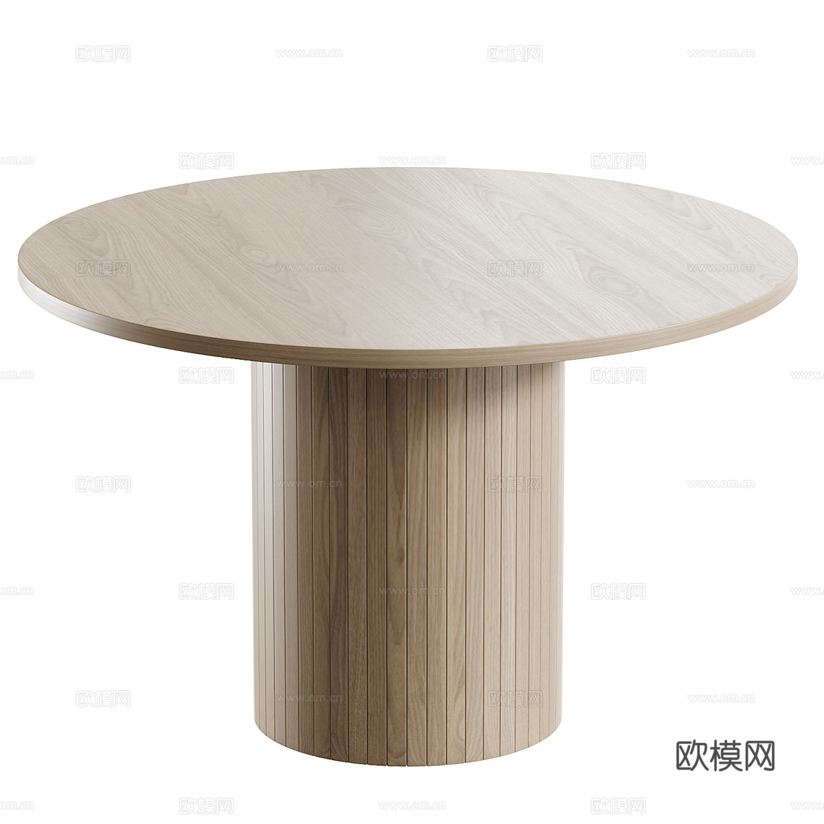 现代意式实木圆餐桌3d模型