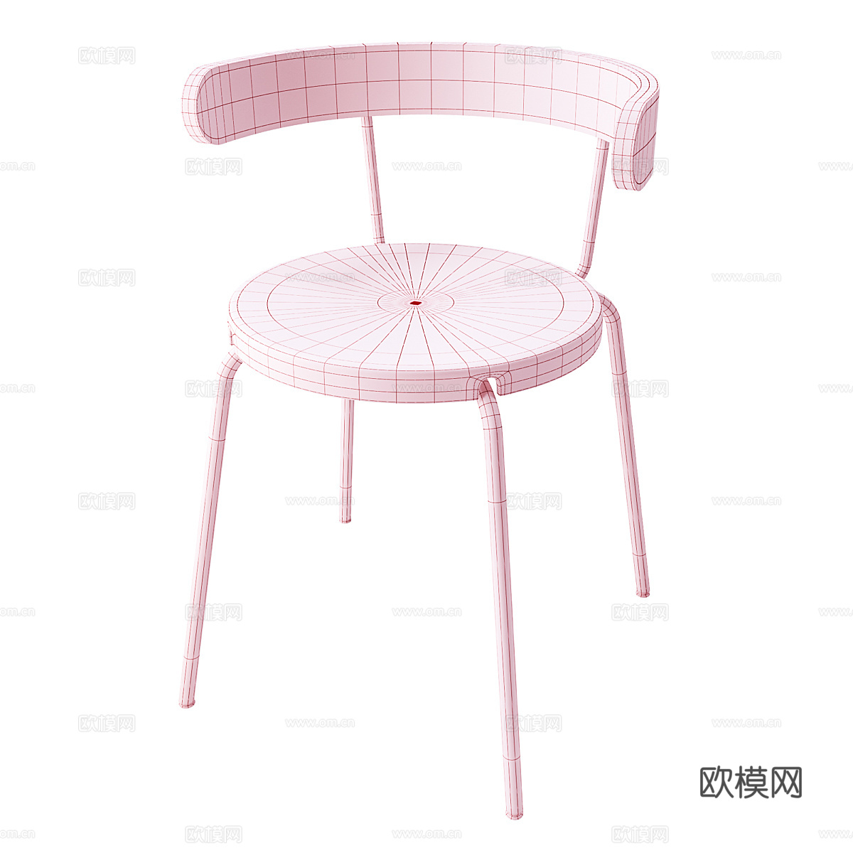 现代意式极简不锈钢单椅3d模型