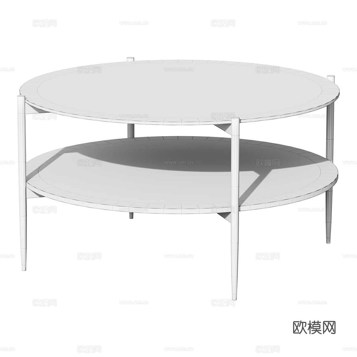 现代轻奢大理石玻璃圆茶几3d模型