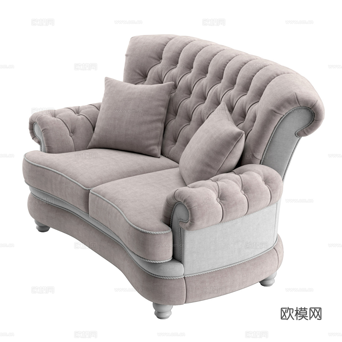 美式 Afina 双人布艺休闲沙发3d模型