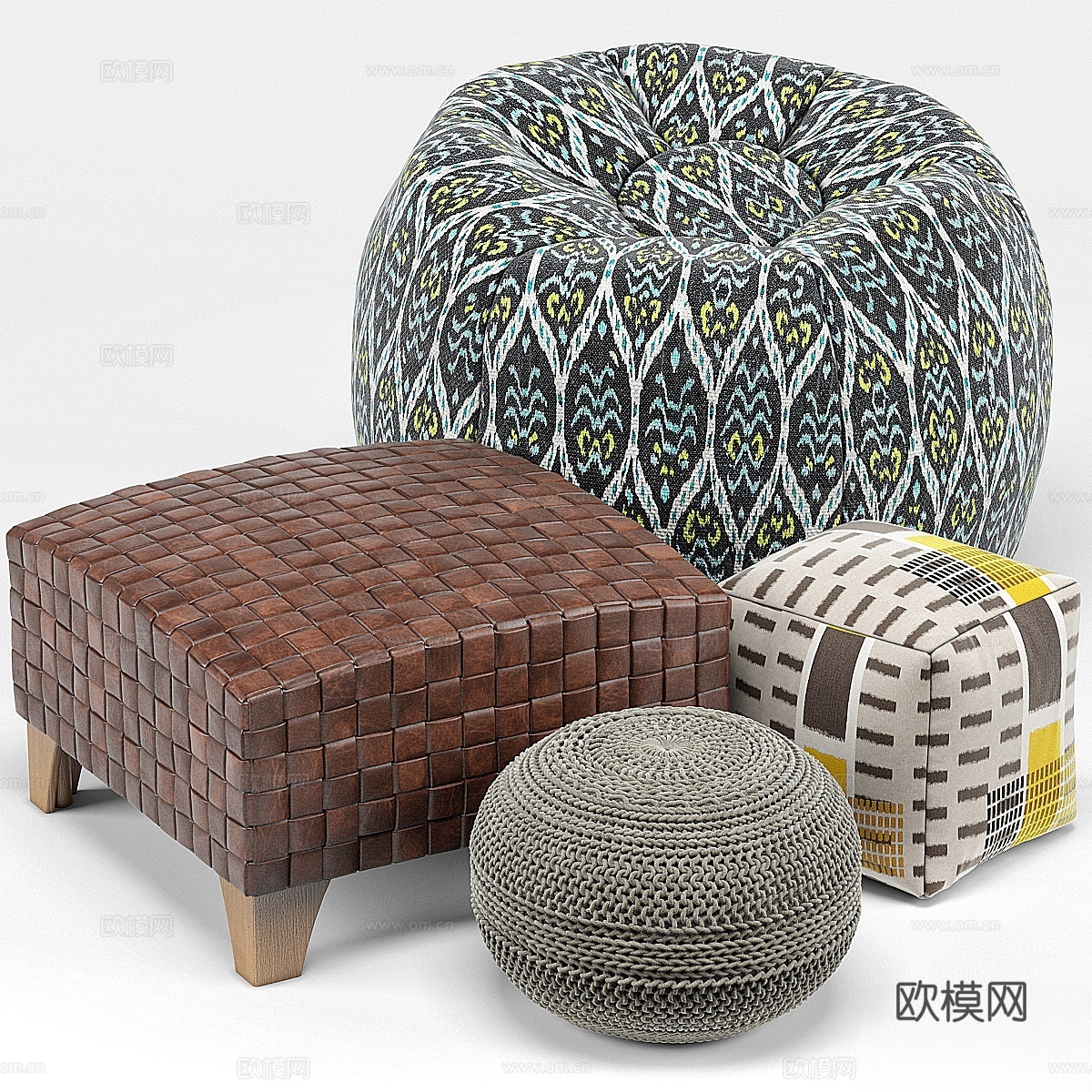 Pouf Set 23d模型