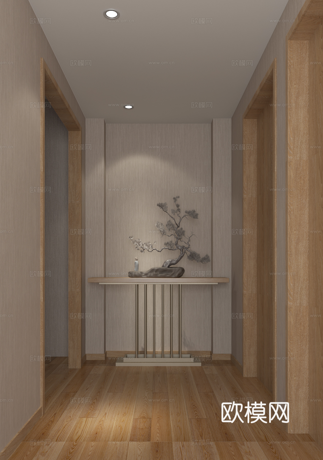 现代美容院 梳妆台 化妆间 玄关 装饰台 装饰品3d模型