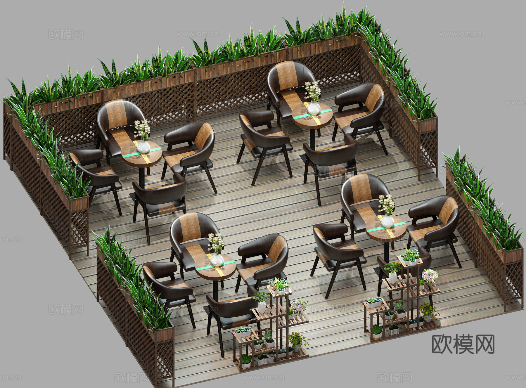 其他混搭休闲桌椅 店铺门前 休闲区 户外休闲区3d模型