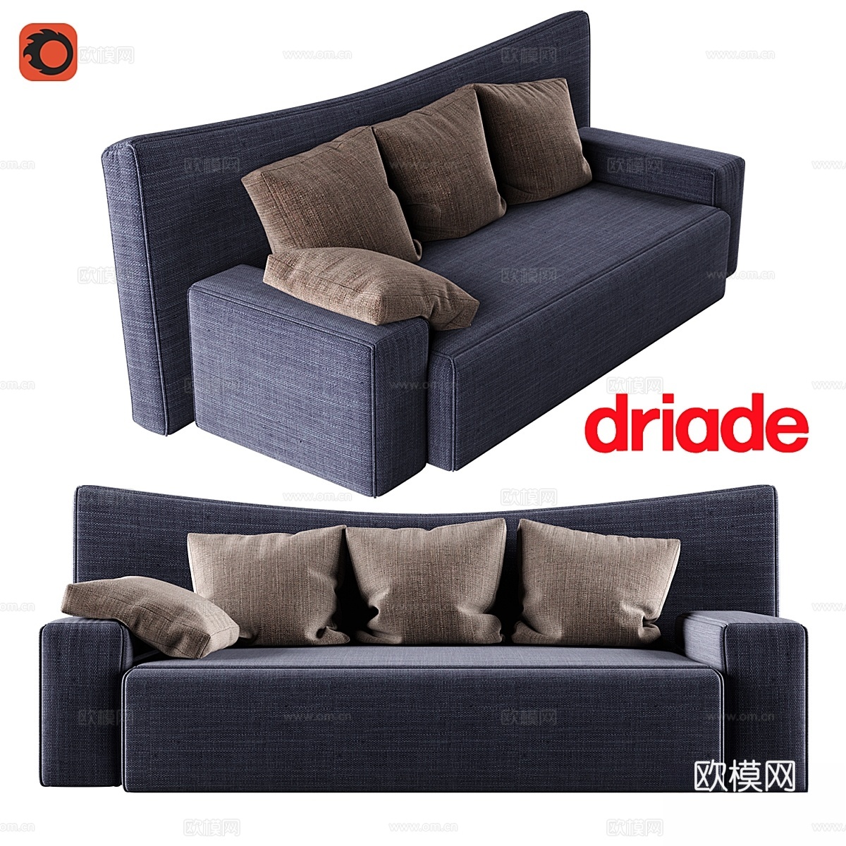 Driade Wow低背沙发由Philippe Starck3d模型