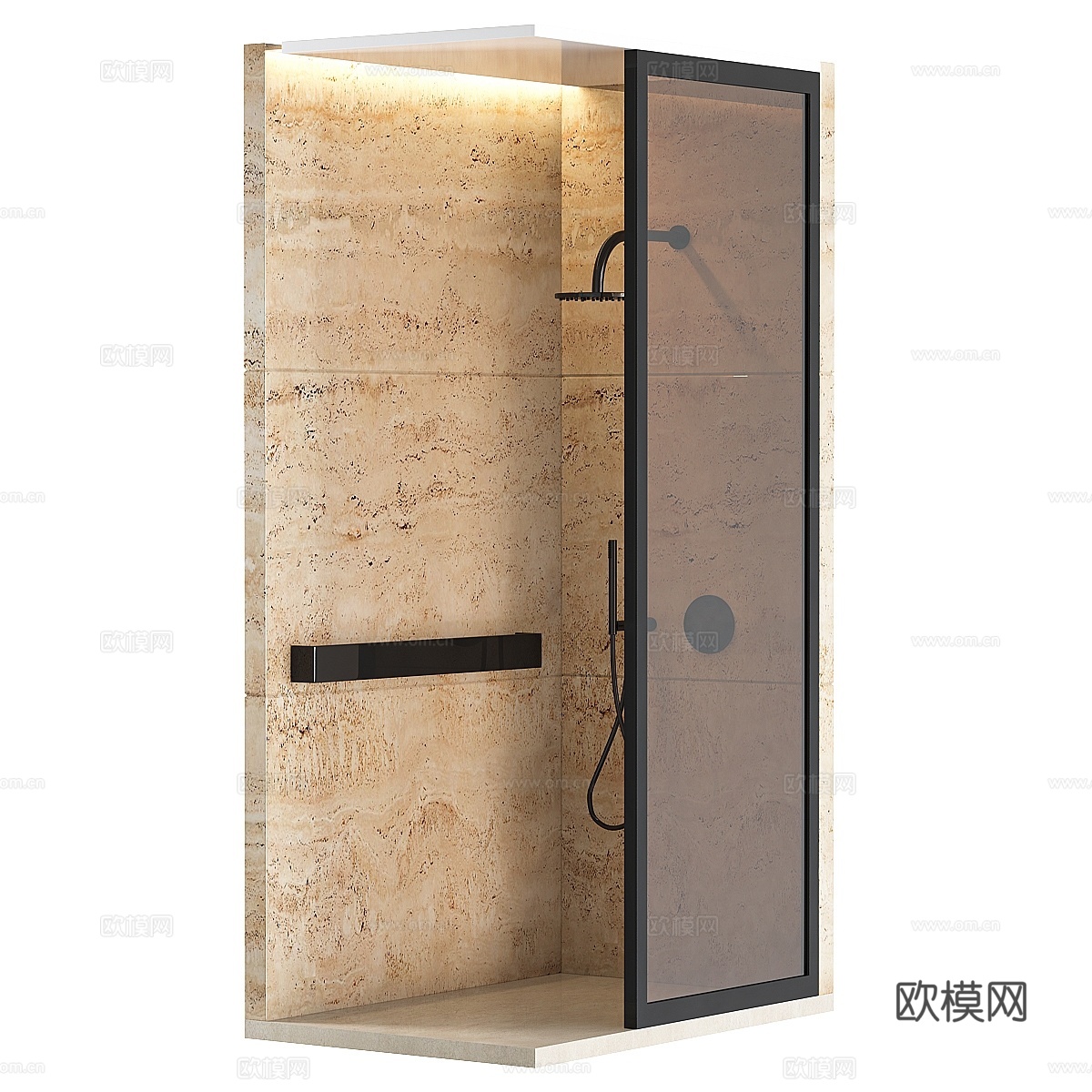 带隔断淋浴房 043d模型