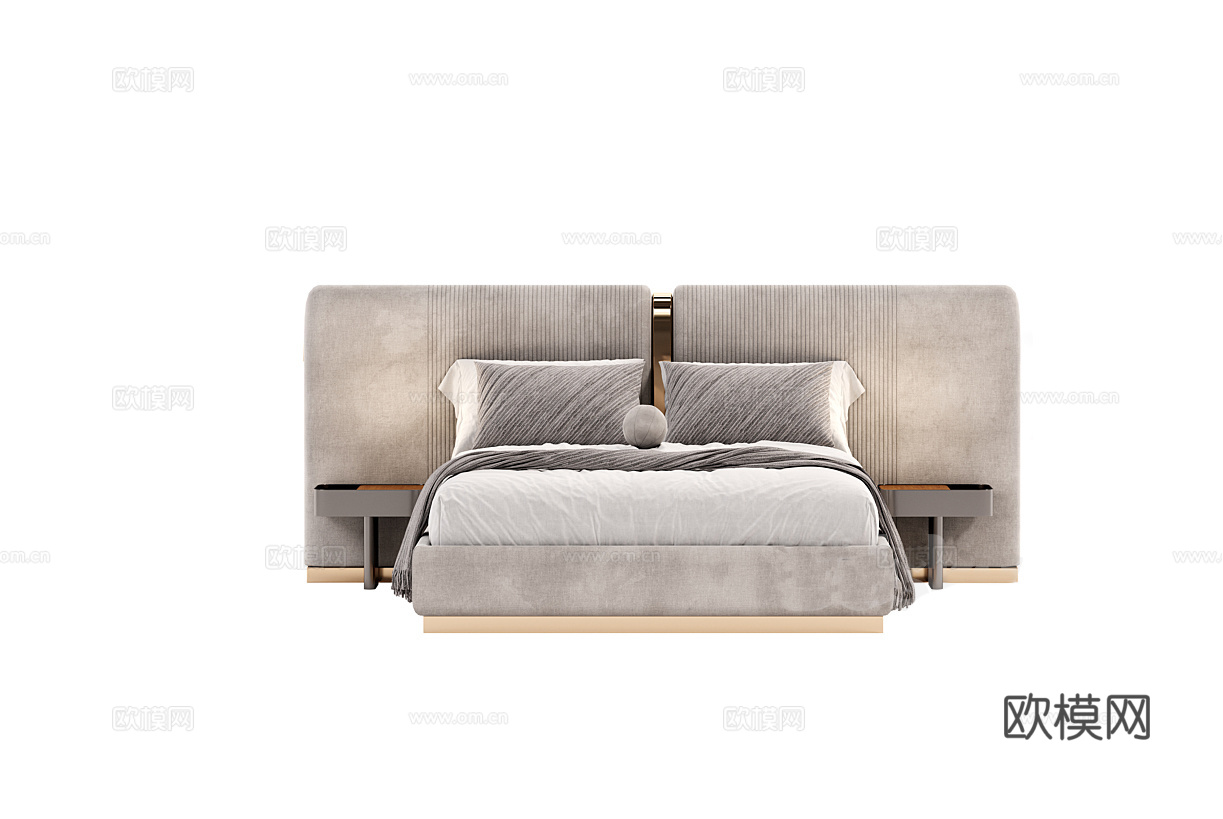 Rugiano 意式双人床3d模型下载（渲染图1）