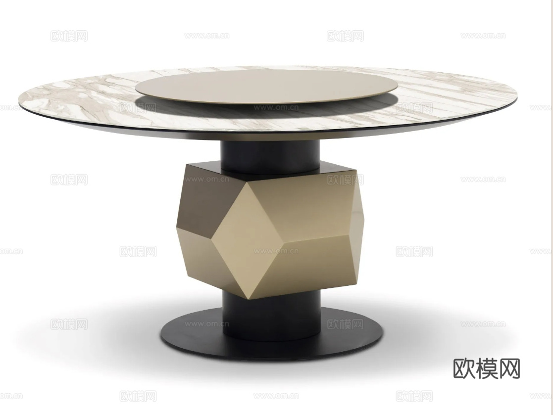 TONINO LAMBORGHINI 意式圆餐桌3d模型下载（渲染图4）