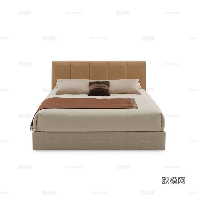 TRUSSARDI 现代双人床3d模型下载（渲染图1）