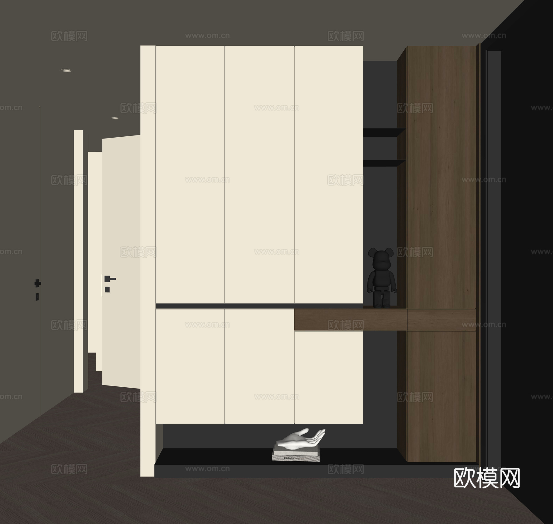 现代入户鞋柜su模型