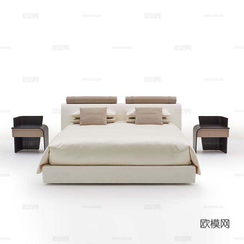 TRUSSARDI 意式双人床3d模型下载（渲染图1）