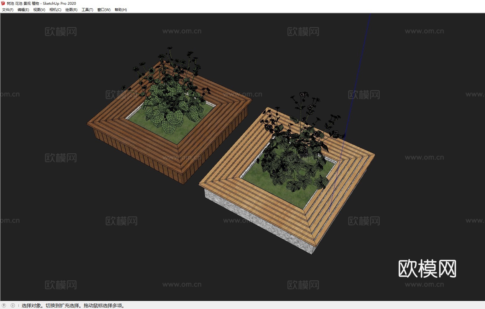 树池 花池 景观 植物su模型