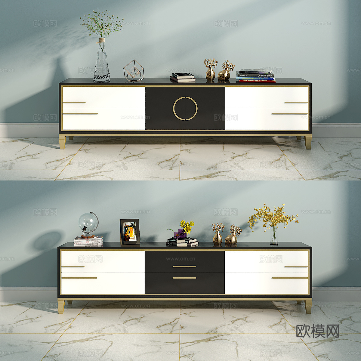 后现代电视柜组合3d模型