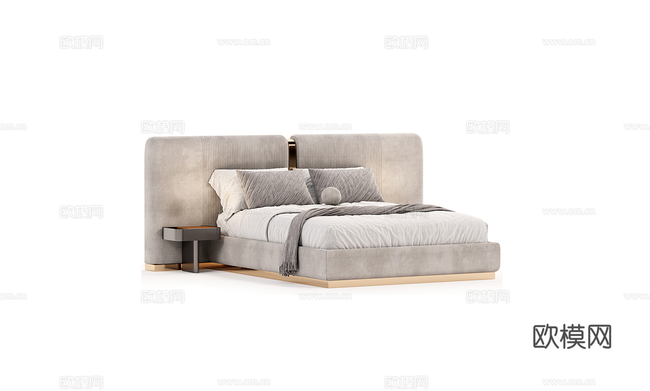 Rugiano 意式双人床3d模型下载（渲染图2）