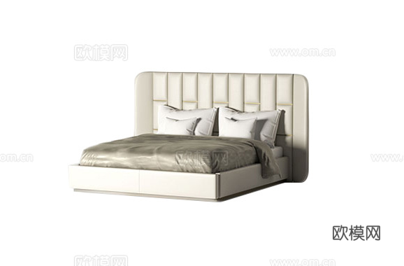 Rugiano 意式双人床3d模型下载（渲染图1）