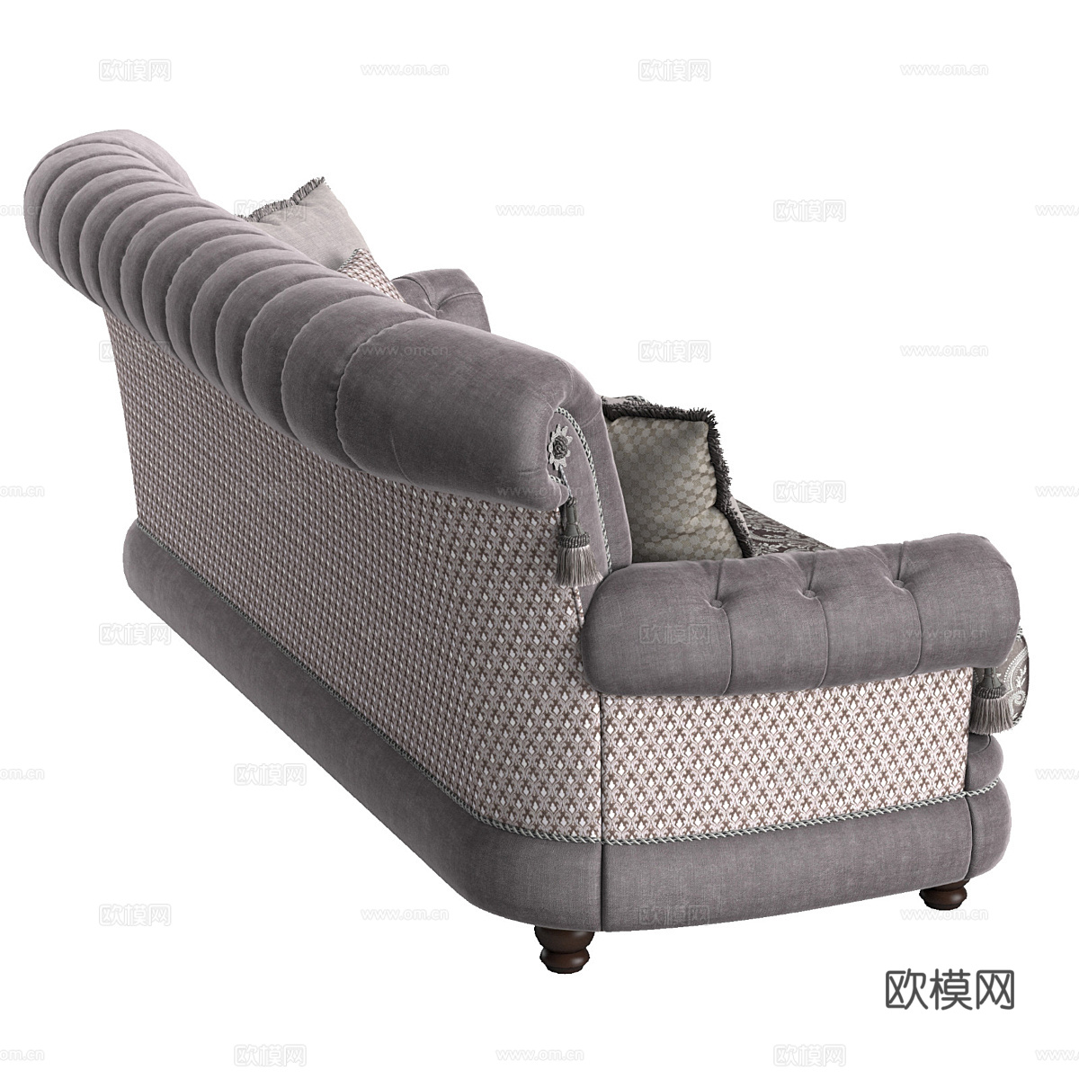 美式 Afina 多人布艺休闲沙发3d模型