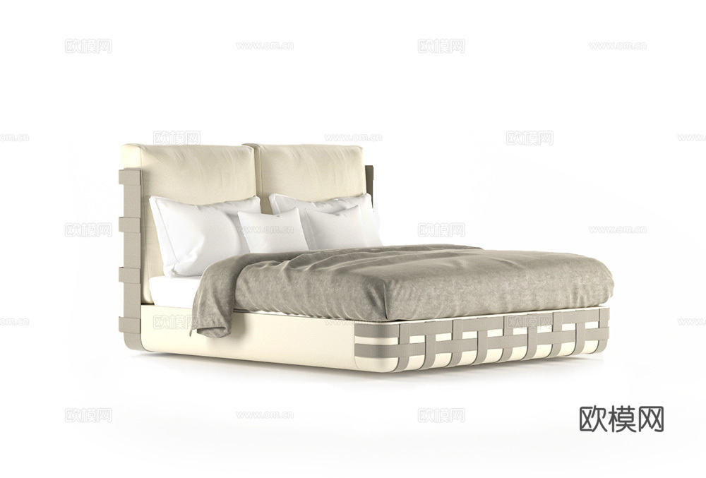 Rugiano 意式双人床3d模型下载